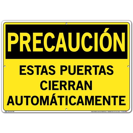 Vestil Aluminum Sign, 14-1/2" Height, 20-1/2" Width, Aluminum, Rectangle, Spanish SI-C-67-E-AL-063-S